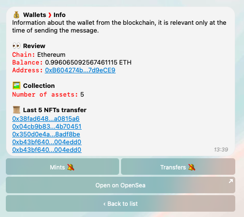 Info on Wallets on Ethereum blockchain